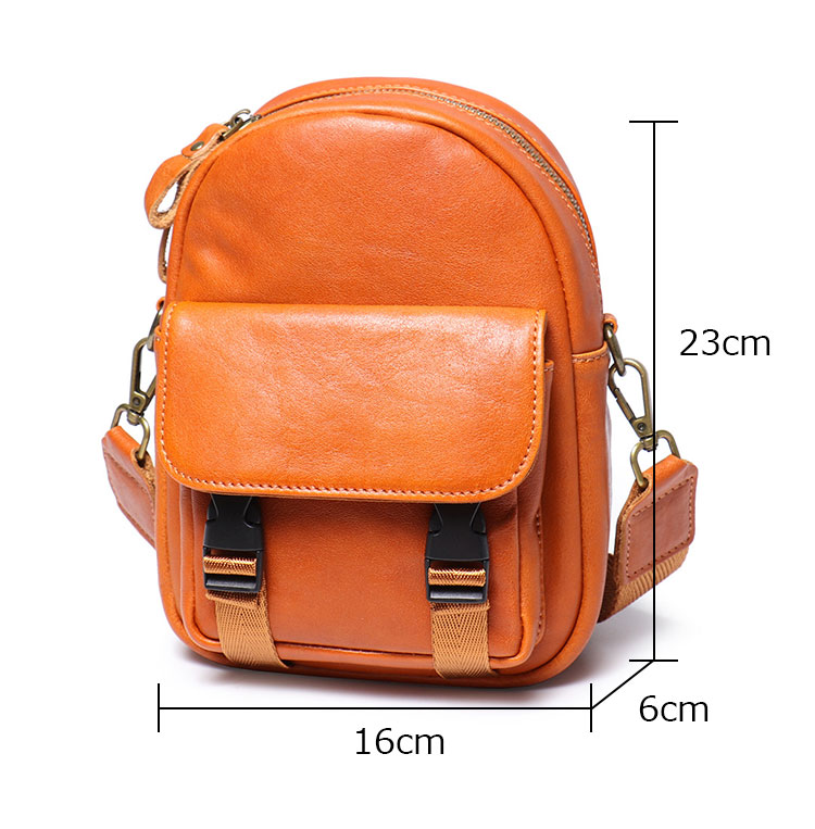 Whatna アンティーク風合い鞣し天 然 牛革ミニショルダーバッグ メンズ ポシェット メッセンジャーバッグ小さめ ショルダーミニポーチ 縦型 ダブルファスナー 本 革 通勤 通学 斜めがけバッグ 自転車 かばん男性用 23020-5
