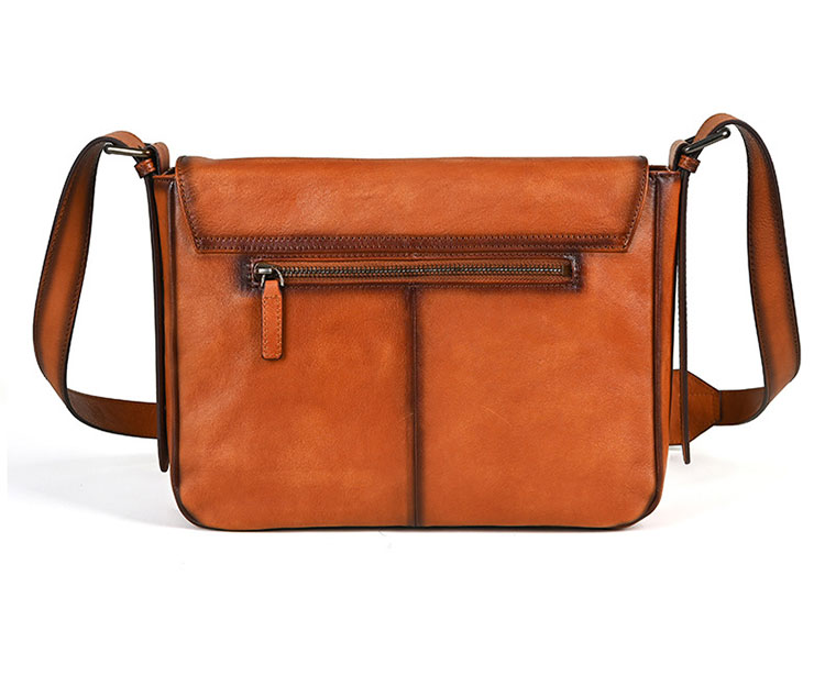 Whatna アンティーク風合い鞣し天 然 牛革ショルダーバッグ メンズ 斜め掛けボディバッグ 胸バッグ ipad 10.5収納可 本 革 小さめビジネスバッグ肩掛け 通勤 通学 斜めがけバッグ 小さめメッセンジャーバッグ 防水 バッグ 自転車 かばん男性用-2