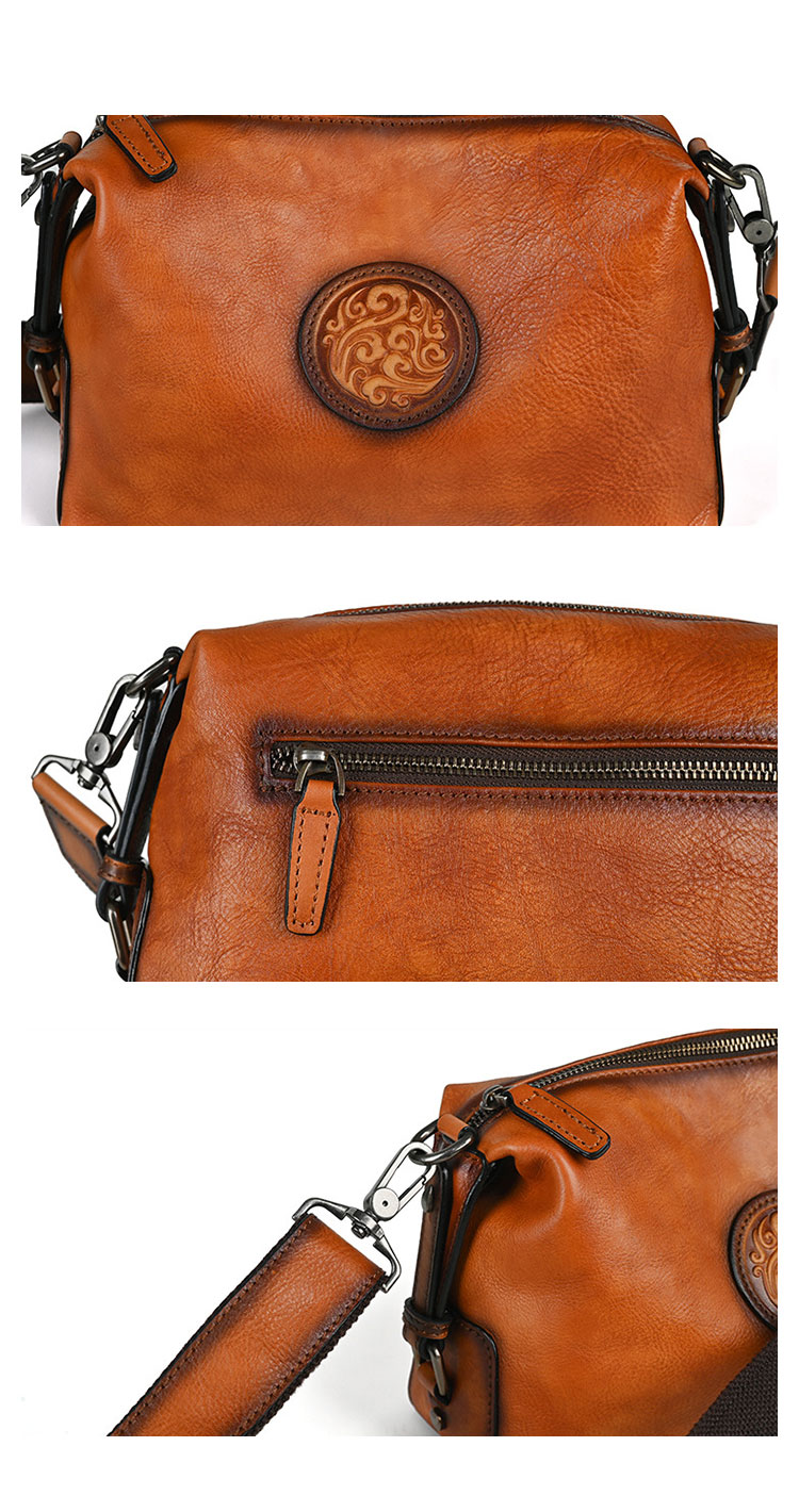 Whatna アンティーク風合い鞣し天 然 牛革ショルダーバッグ メンズ 斜め掛けボディバッグ 胸バッグ ipad 9.7収納可 本 革 小さめビジネスバッグ肩掛け 通勤 通学 斜めがけバッグ 小さめメッセンジャーバッグ 防水 バッグ 自転車 かばん男性用-6