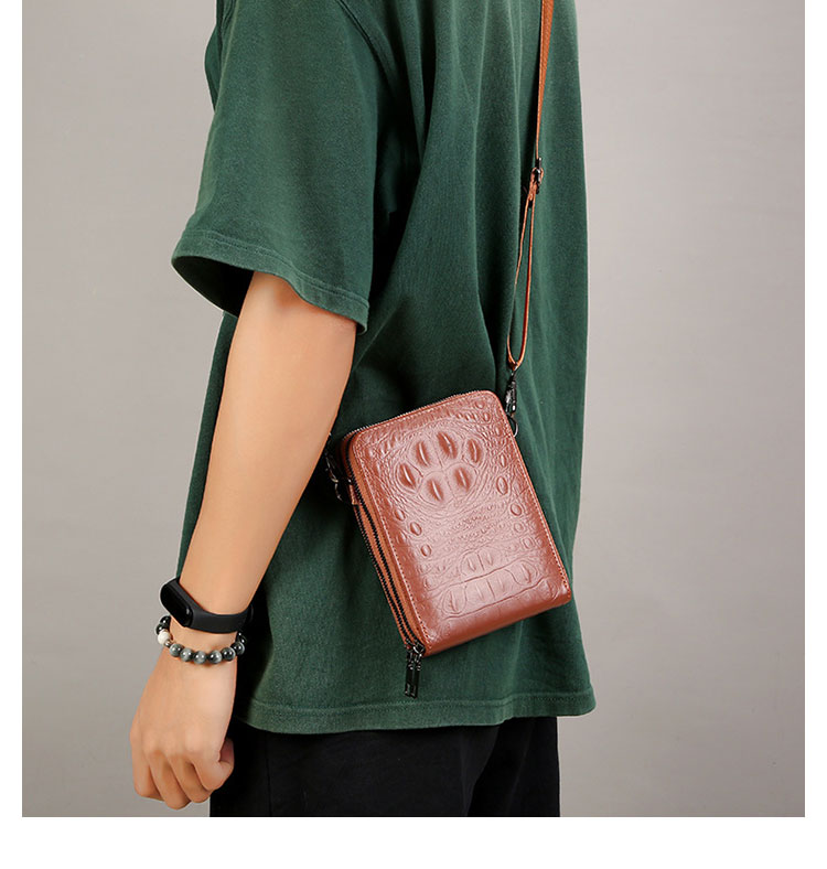 Whatna ミニワンショルダーメンズ バッグ 小型ミニバックミニポシェットポお財布 カード6枚収納 4室仕切 3way 斜め掛け セカンドバッグ 手持げバッグ ミニボディバッグ肩掛けミニ胸バッグ-7