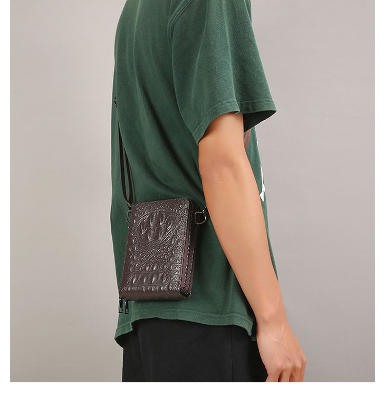 Whatna ミニワンショルダーメンズ バッグ 小型ミニバックミニポシェットポお財布 カード6枚収納 4室仕切 3way 斜め掛け セカンドバッグ 手持げバッグ ミニボディバッグ肩掛けミニ胸バッグ-8