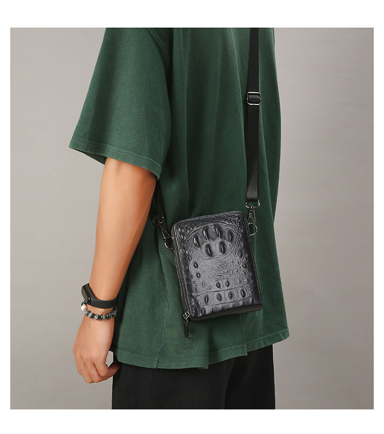 Whatna ミニワンショルダーメンズ バッグ 小型ミニバックミニポシェットポお財布 カード6枚収納 4室仕切 3way 斜め掛け セカンドバッグ 手持げバッグ ミニボディバッグ肩掛けミニ胸バッグ-6