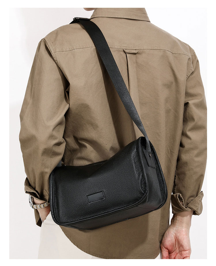 Whatna 天然 牛 革 ワンショルダーバッグ メンズ 斜め掛け ボディバッグ 胸バッグ 本 革 メッセンジャーバッグ 横型 ipad 10.5収納可 肩掛け 通勤 通学 斜めがけバッグ 防水 バッグ 自転車 かばん男性用 4990-7