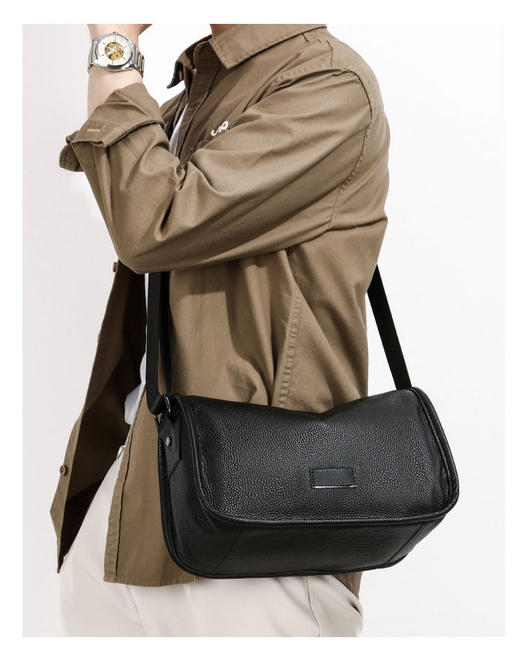 Whatna 天然 牛 革 ワンショルダーバッグ メンズ 斜め掛け ボディバッグ 胸バッグ 本 革 メッセンジャーバッグ 横型 ipad 10.5収納可 肩掛け 通勤 通学 斜めがけバッグ 防水 バッグ 自転車 かばん男性用 4990-8