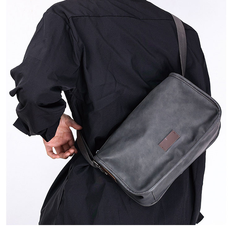 Whatna 革 ワンショルダーバッグ メンズ 斜め掛け ボディバッグ 胸バッグ 厚手 PUレザー メッセンジャーバッグ 横型 ipad 10.5収納可 肩掛け 通勤 通学 斜めがけバッグ 防水 バッグ 自転車 かばん男性用-10