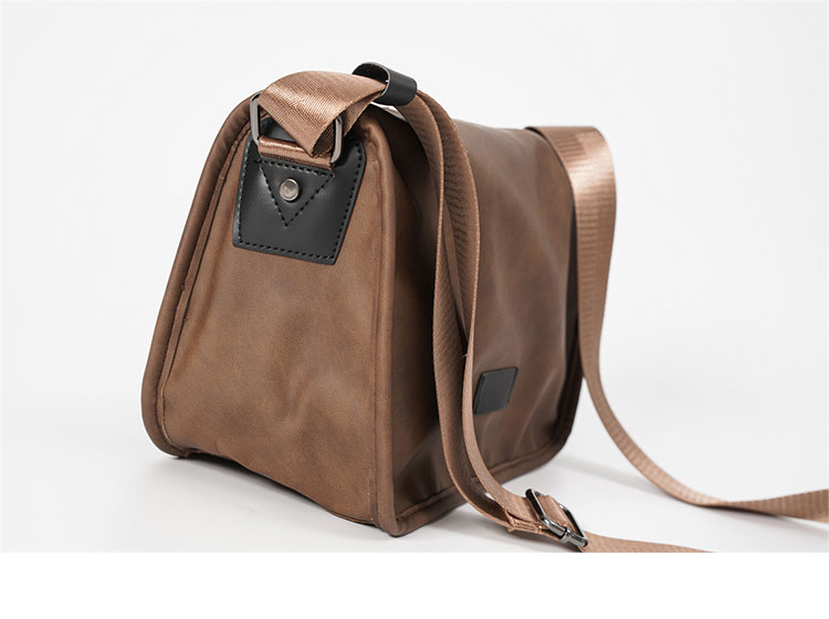 Whatna 革 ワンショルダーバッグ メンズ 斜め掛け ボディバッグ 胸バッグ 厚手 PUレザー メッセンジャーバッグ 横型 ipad 10.5収納可 肩掛け 通勤 通学 斜めがけバッグ 防水 バッグ 自転車 かばん男性用-5