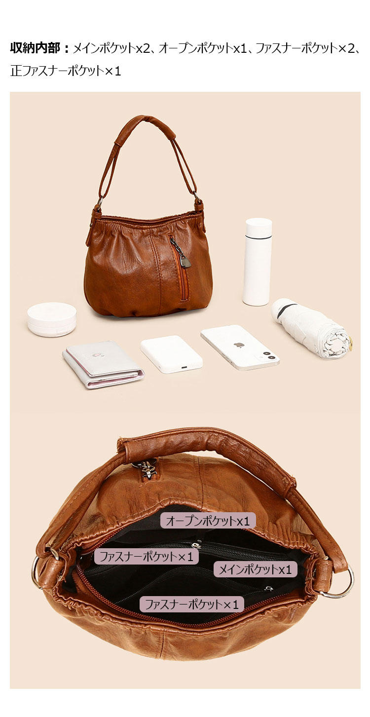 Whatna 革 ミニ ショルダーバッグ レディース トートバッグ 手持ちバッグマザーズバッグ小さめ PUレザー レザー Ipad mini収納可2室仕切 軽量 ショルダー 肩掛け ミニバッグ 女性 通勤 旅行 バッグ スマホポーチ NR005-5