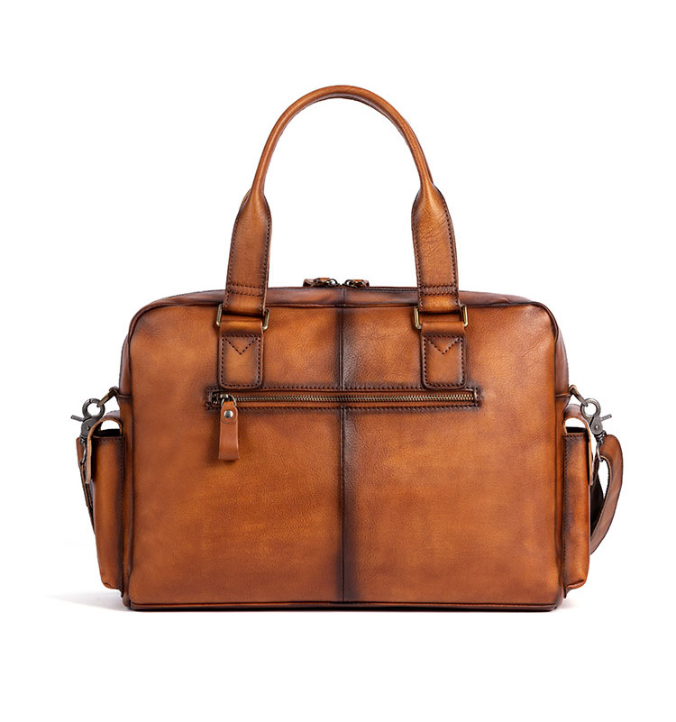Whatna アンティーク風合い鞣し天 然 牛革 ビジネスバッグメンズ 2way ショルダー 手提げバッグブリーフケース16インチPC対応 旅行 出張 通勤 通学 就活 面接 バッグ かばん 男性用WX8629-2