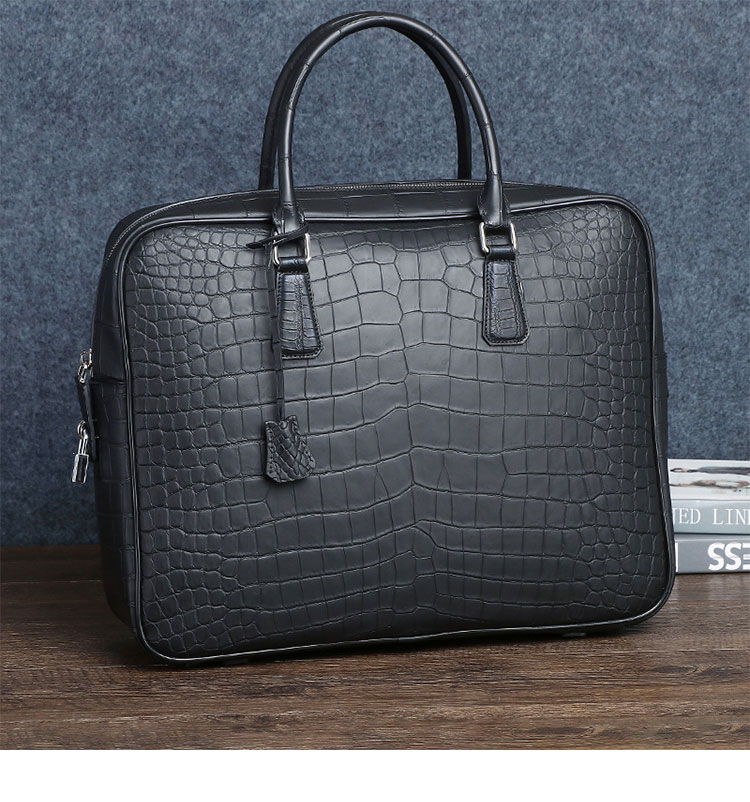 Whatna ワニ革 本革 ビジネス バッグメンズ 2way ショルダー 手提げ バッグ クロコダイル革 ブリーフケース 16インチPC対応 旅行  出張 通勤 通学 就活 面接 バッグ かばん 男性用 6526-5 | Whatna