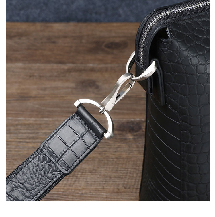 Whatna ワニ革 本革 ビジネス バッグメンズ 2way ショルダー 手提げ バッグ クロコダイル革 ダブルファスナー ブリーフケース 15.6インチPC対応 旅行 出張 通勤 通学 就活 面接 バッグ かばん 男性用 6153-5-8