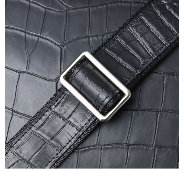 Whatna ワニ革 本革 ビジネス バッグメンズ 2way ショルダー 手提げ バッグ クロコダイル革 ダブルファスナー ブリーフケース 15.6インチPC対応 旅行 出張 通勤 通学 就活 面接 バッグ かばん 男性用 6153-5-10