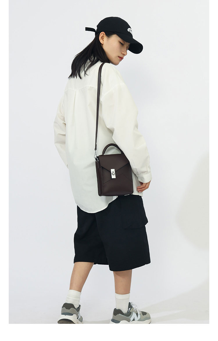 Whatna  ミニショルダーバッグ メンズ レディース 3way ミニ斜め掛け胸バッグ 手提げバッグ 手持げバッグ ミニセカンドバッグ  PUレザー カジュアル フォーマル ビジネス 通学 通勤 肩掛けバッグ 自転車かばん プレゼント男性1085-10