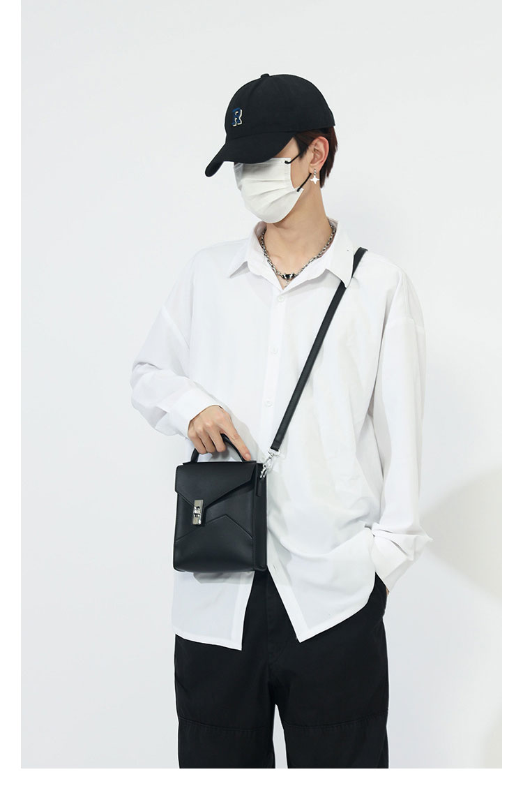 Whatna  ミニショルダーバッグ メンズ レディース 3way ミニ斜め掛け胸バッグ 手提げバッグ 手持げバッグ ミニセカンドバッグ  PUレザー カジュアル フォーマル ビジネス 通学 通勤 肩掛けバッグ 自転車かばん プレゼント男性1085-9