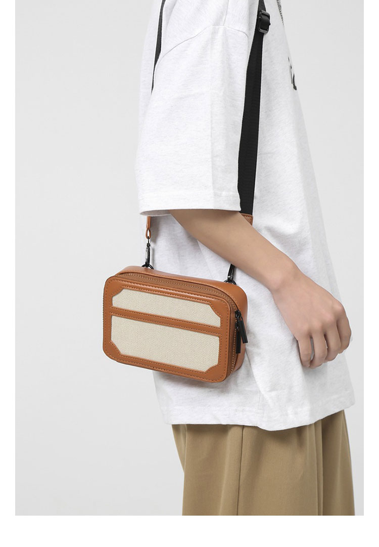 Whatna 革 ワンショルダーバッグ メンズ 斜め掛け ボディバッグ 胸バッグ 厚手 PUレザー メッセンジャーバッグ 横型 ipad Mini収納可 肩掛け 通勤 通学 斜めがけバッグ 防水 バッグ 自転車 かばん男性用-13