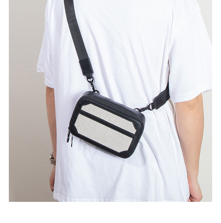 Whatna 革 ワンショルダーバッグ メンズ 斜め掛け ボディバッグ 胸バッグ 厚手 PUレザー メッセンジャーバッグ 横型 ipad Mini収納可 肩掛け 通勤 通学 斜めがけバッグ 防水 バッグ 自転車 かばん男性用-8