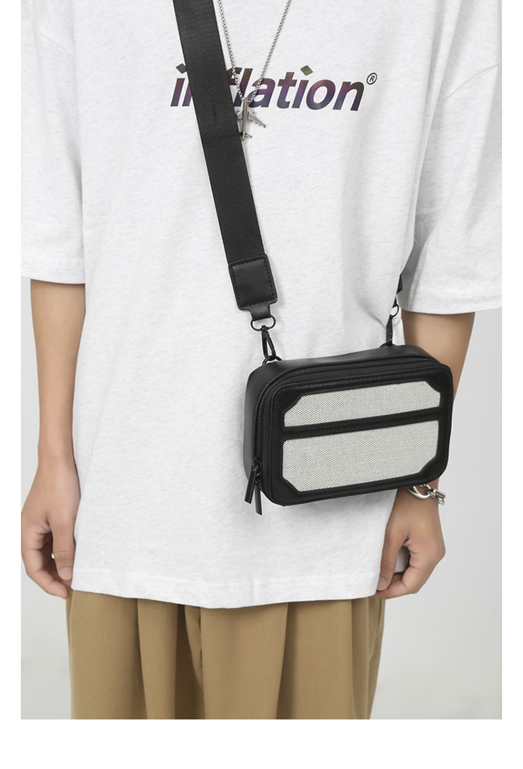 Whatna 革 ワンショルダーバッグ メンズ 斜め掛け ボディバッグ 胸バッグ 厚手 PUレザー メッセンジャーバッグ 横型 ipad Mini収納可 肩掛け 通勤 通学 斜めがけバッグ 防水 バッグ 自転車 かばん男性用-9