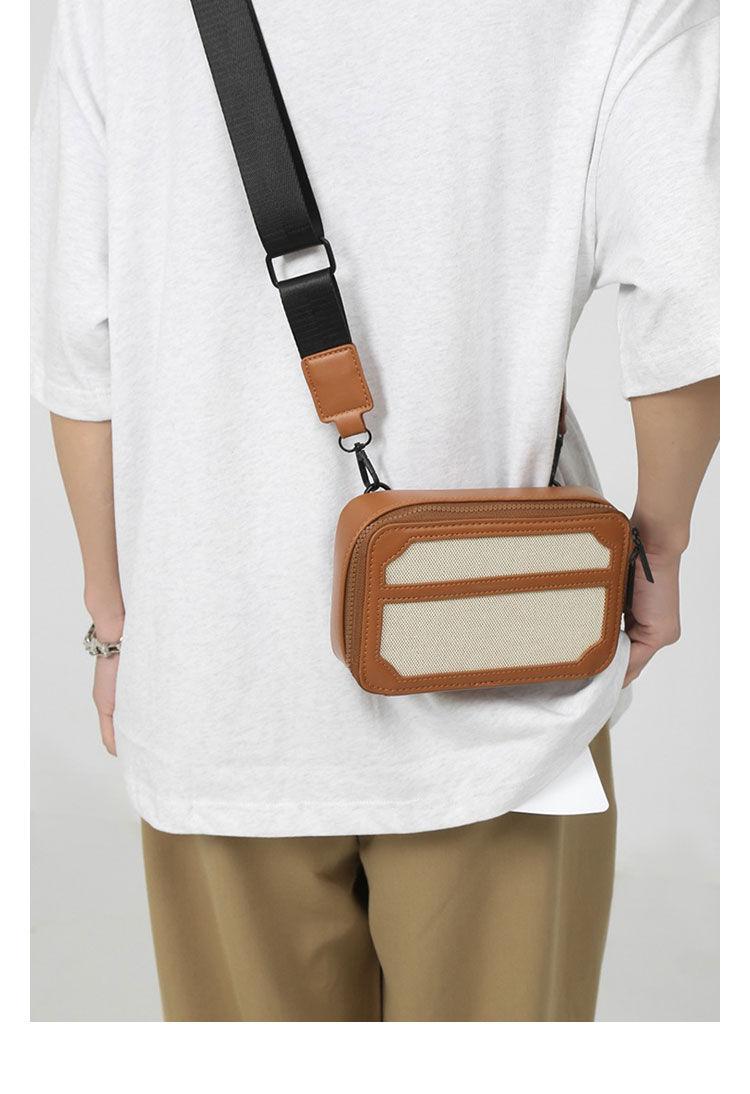 Whatna 革 ワンショルダーバッグ メンズ 斜め掛け ボディバッグ 胸バッグ 厚手 PUレザー メッセンジャーバッグ 横型 ipad Mini収納可 肩掛け 通勤 通学 斜めがけバッグ 防水 バッグ 自転車 かばん男性用-10