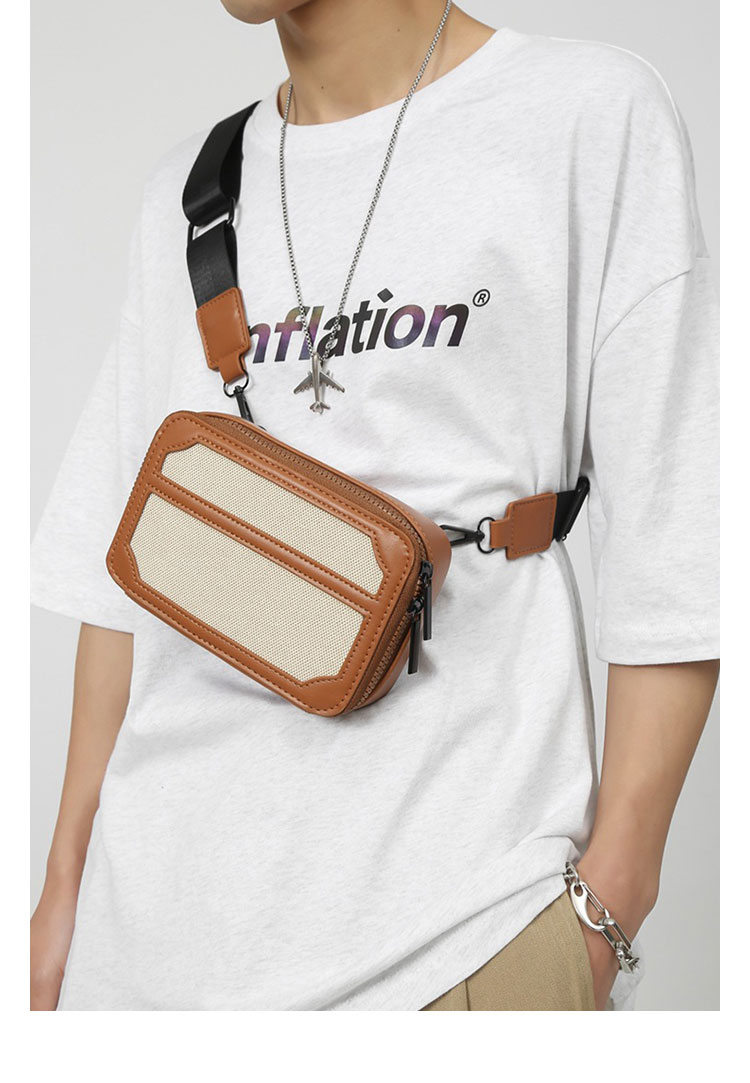 Whatna 革 ワンショルダーバッグ メンズ 斜め掛け ボディバッグ 胸バッグ 厚手 PUレザー メッセンジャーバッグ 横型 ipad Mini収納可 肩掛け 通勤 通学 斜めがけバッグ 防水 バッグ 自転車 かばん男性用-12