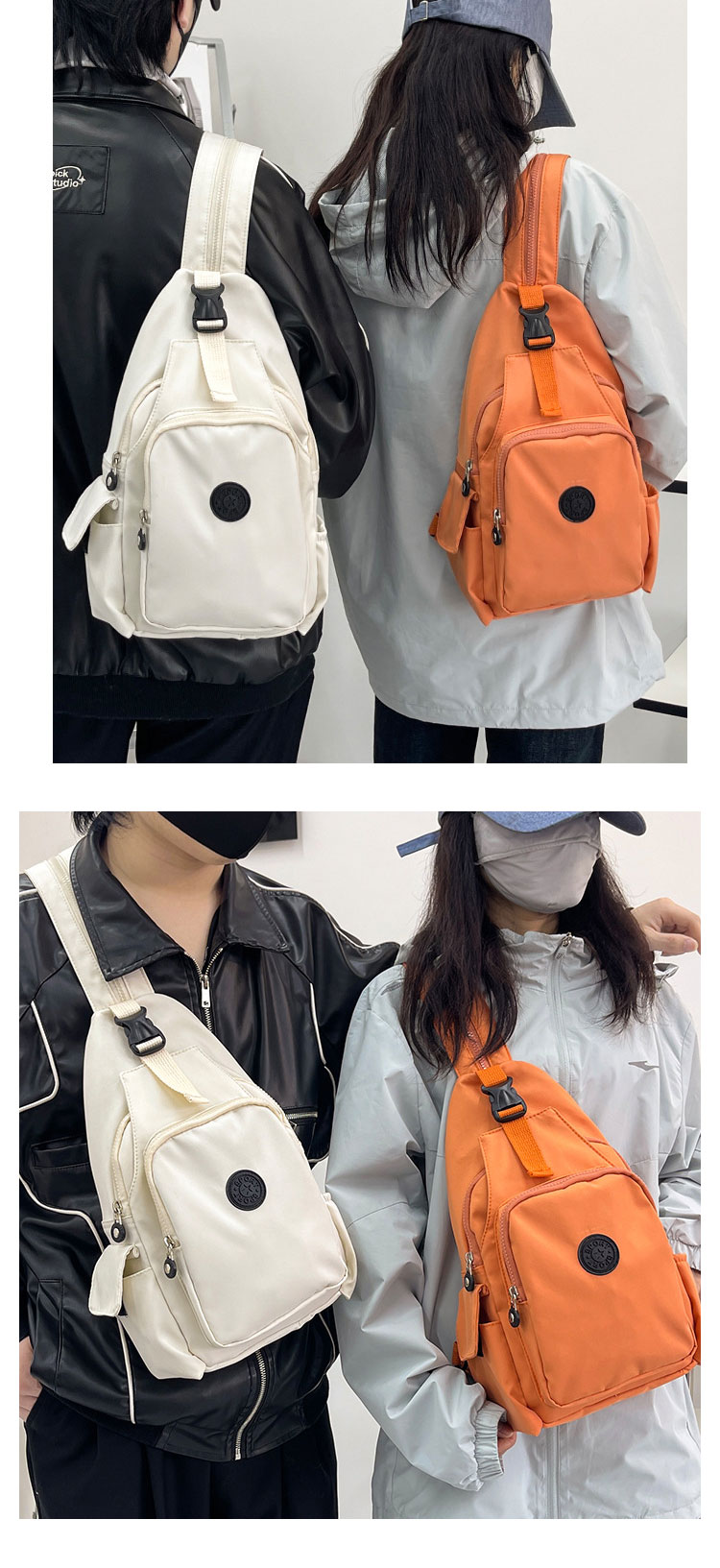 Whatna  ワンショルダーバッグ メンズ  レディース リュックバック ボディバッグ 胸バッグ 肩掛けバッグ マザーズバッグ 左右付け替え可能 A4サイズ収納可-10