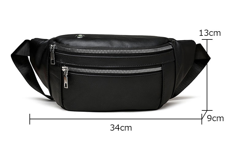 Whatna 牛革 ワンショルダーメンズ 斜めがけ ボディバッグ  ウエストバッグ ウエストポーチ ショルダーバッグ 男女兼用 本革 軽量 黒 ブラウン 017-6