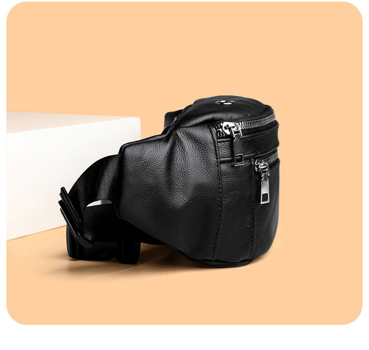 Whatna 牛革 ワンショルダーメンズ 斜めがけ ボディバッグ  ウエストバッグ ウエストポーチ ショルダーバッグ 男女兼用 本革 軽量 黒 ブラウン 017-3