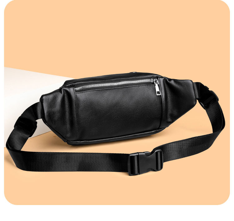 Whatna 牛革 ワンショルダーメンズ 斜めがけ ボディバッグ  ウエストバッグ ウエストポーチ ショルダーバッグ 男女兼用 本革 軽量 黒 ブラウン 017-4