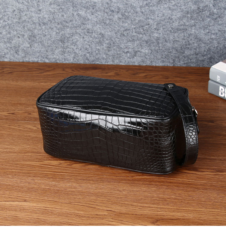 Whatna ワニ革セカンドバッグ メンズ バッグ クラッチ バッグ 小さい 2室仕切 クロコダイル革 結婚式 バッグ フォーマル ビジネス 冠婚葬祭 バッグ 男性用 紳士用 6352-2-3