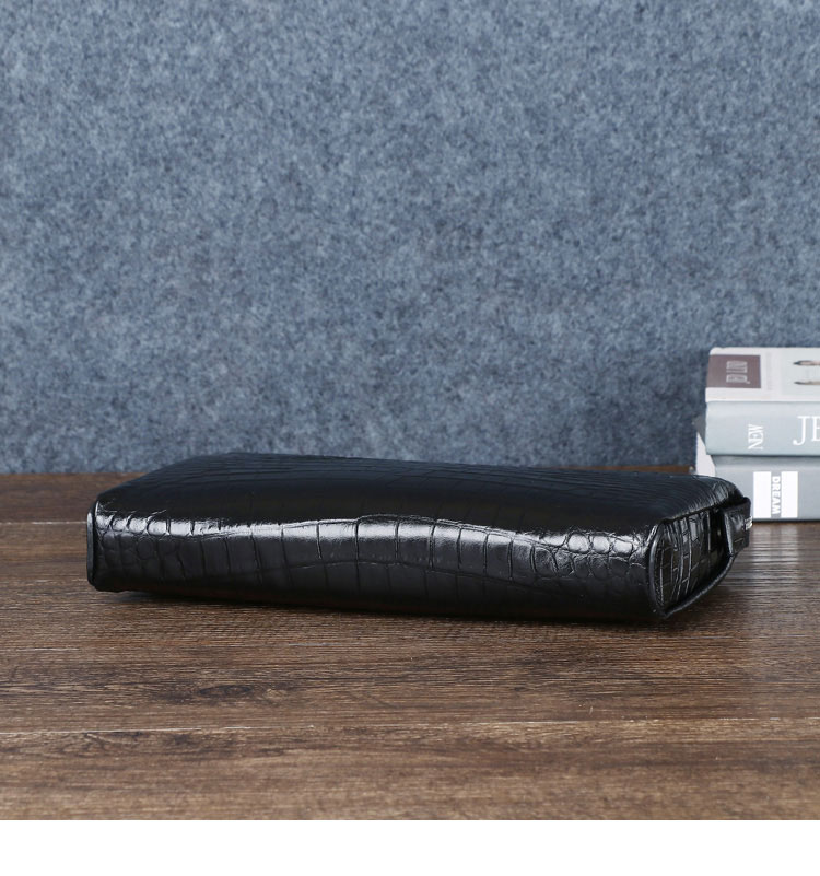 Whatna ワニ革 セカンドバッグ メンズ バッグ クラッチ バッグ 小さい 3室仕切 クロコダイル革 結婚式 バッグ フォーマル ビジネス 冠婚葬祭 バッグ 男性用 紳士用 8-389-3
