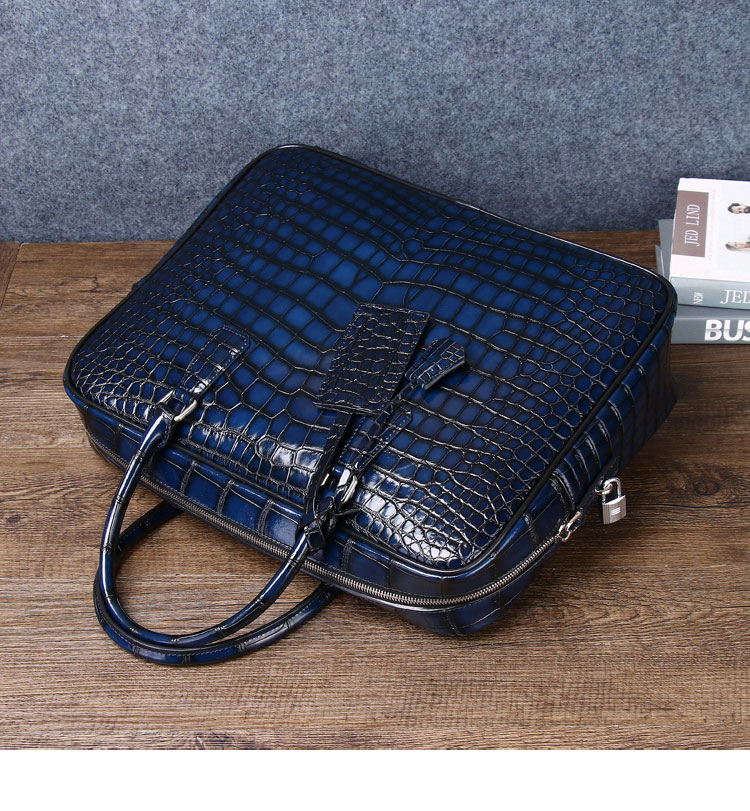 Whatna ワニ革 本革 ビジネス バッグメンズ 2way ショルダー 手提げ バッグ クロコダイル革 ブリーフケース 17インチPC対応 旅行  出張 通勤 通学 就活 面接 バッグ かばん 男性用 6526-5 | Whatna