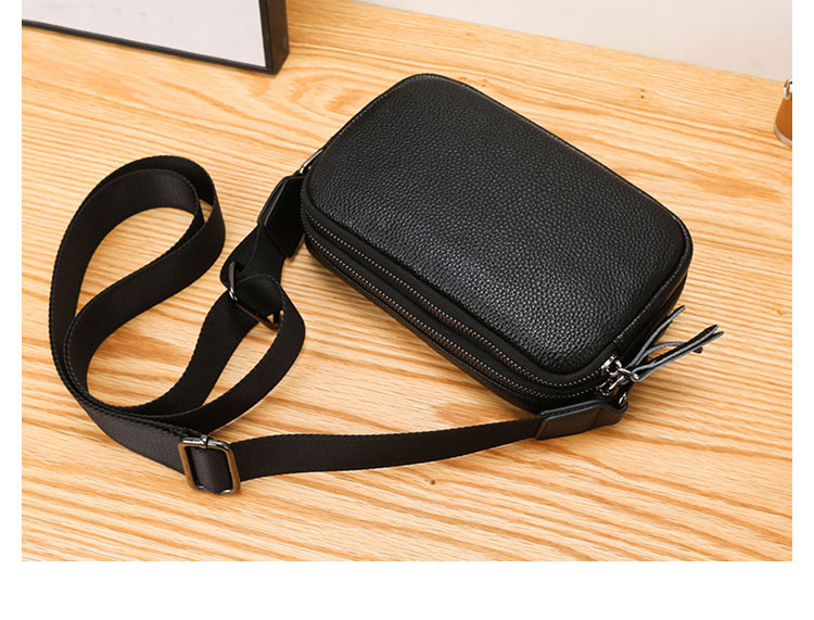 Whatna 牛革 ワンショルダーメンズ ミニショルダーバッグ 斜め掛けバッグ肩掛け ミニ胸バッグ メッセンジャーバッグ 小さい本革レザー 2室仕切 小型ショルダーミニバック肩掛けミニバッグ男女兼用-6