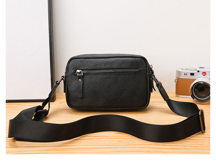 Whatna 牛革 ワンショルダーメンズ ミニショルダーバッグ 斜め掛けバッグ肩掛け ミニ胸バッグ メッセンジャーバッグ 小さい本革レザー 2室仕切 小型ショルダーミニバック肩掛けミニバッグ男女兼用-4