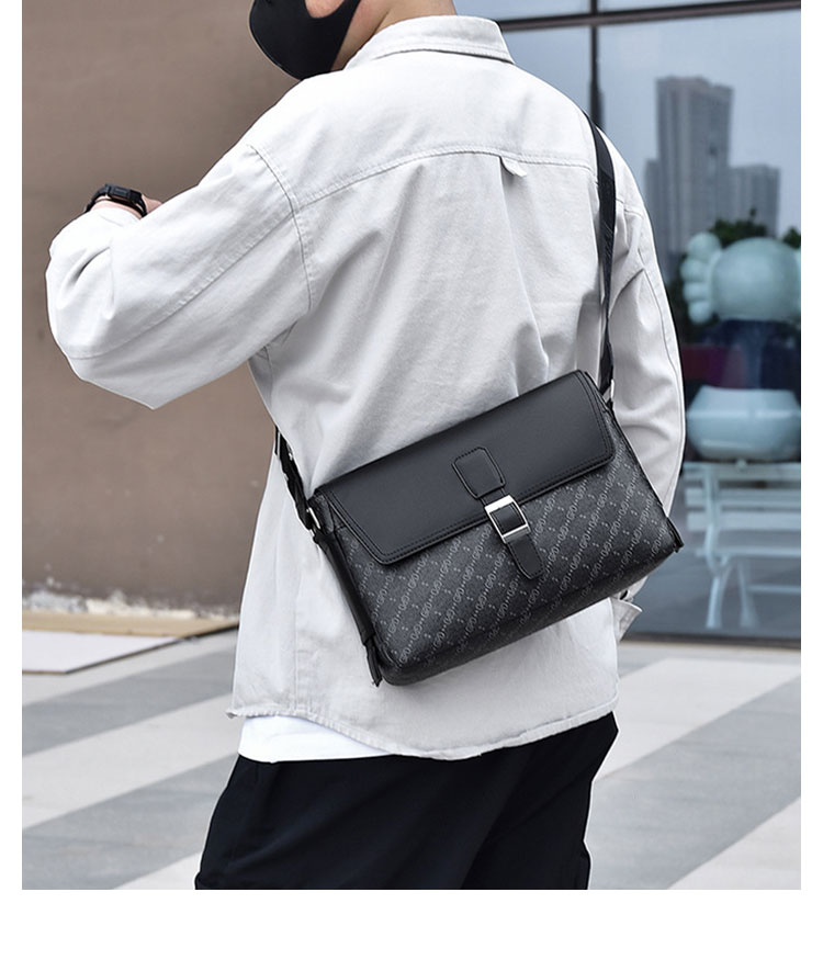 Whatna  斜めがけ ボディバッグ ワンショルダーバッグ メンズかばん 斜めがけ 肩掛けバッグメッセンジャーバッグ シンプル カジュアル ワンショルダーボディバッグPUレザ ー A4  B5 ipad Air 13.3 収納可-12