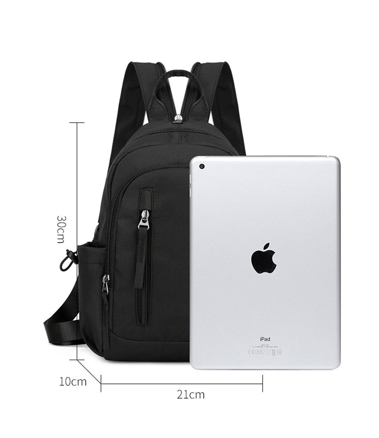 Whatna ワンショルダーバッグ メンズ レディース リュックバック ボディバッグ 胸バッグ 肩掛けバッグ 手提げバック マザーズバッグ 左右付け替え可能 A4サイズ収納可-5