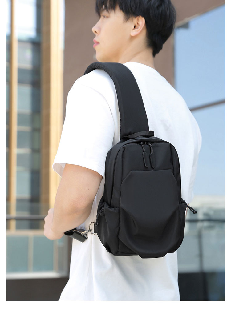 Whatna  ワンショルダーバッグ メンズ  レディース ボディバッグ 胸バッグ 肩掛けバッグ 手提げバック マザーズバッグ ダブルファスナー   左右付け替え可能-13