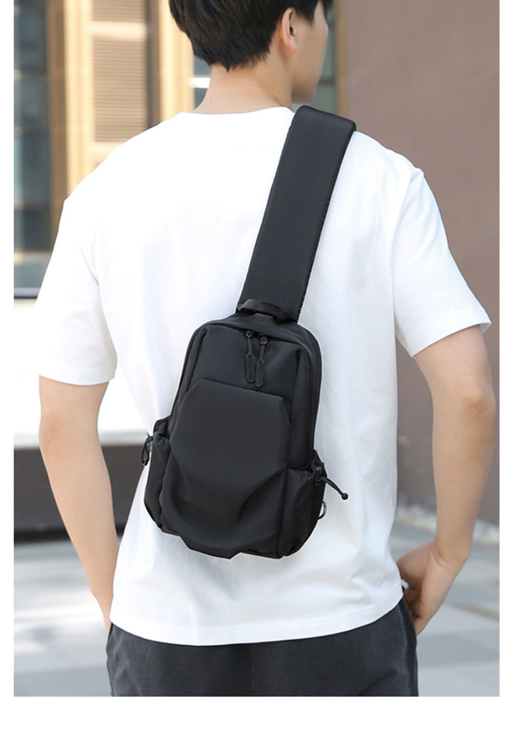 Whatna  ワンショルダーバッグ メンズ  レディース ボディバッグ 胸バッグ 肩掛けバッグ 手提げバック マザーズバッグ ダブルファスナー   左右付け替え可能-12