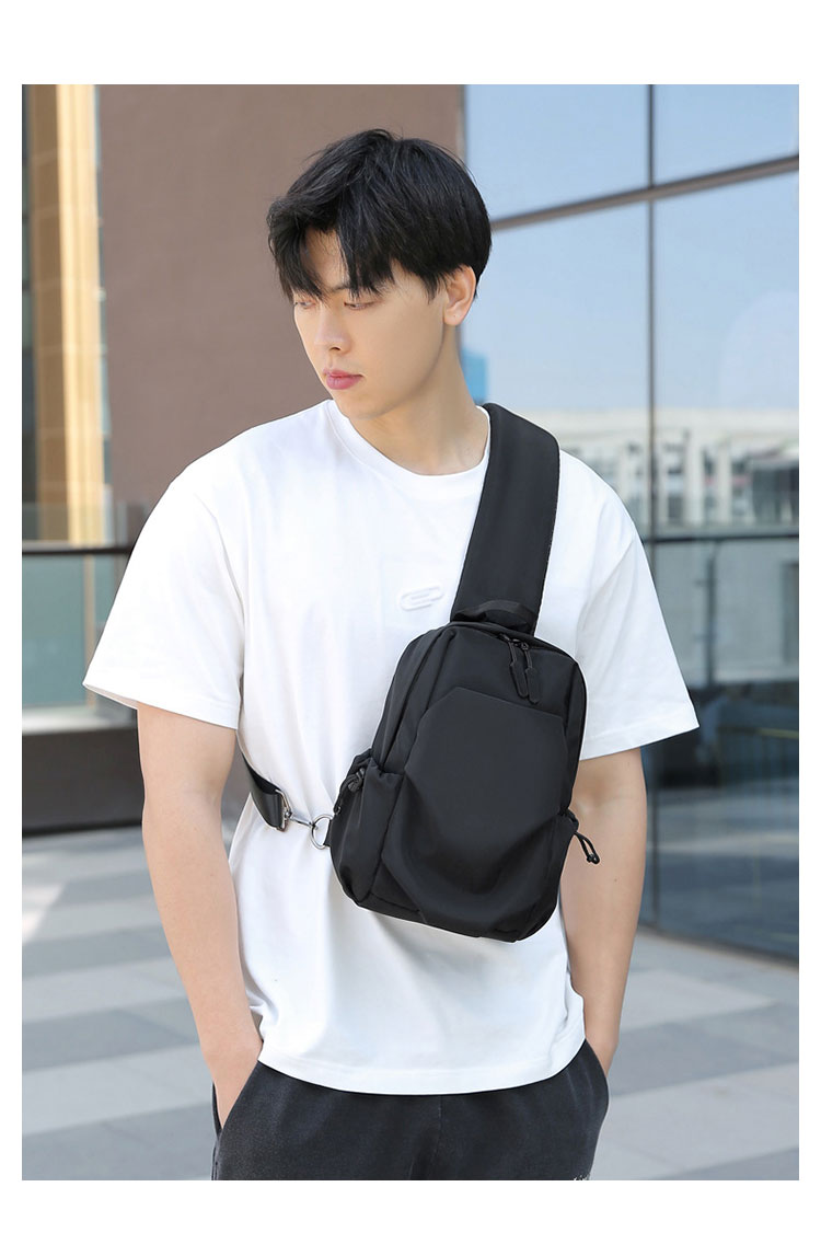 Whatna  ワンショルダーバッグ メンズ  レディース ボディバッグ 胸バッグ 肩掛けバッグ 手提げバック マザーズバッグ ダブルファスナー   左右付け替え可能-11