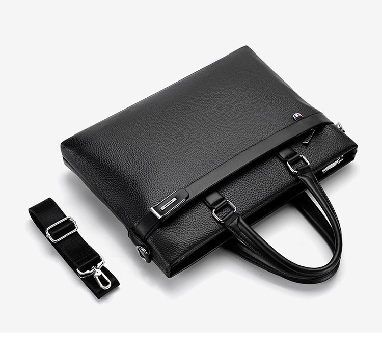 Whatna  ビジネスバッグ メンズ ショルダーバッグ 手提げバッグ ブリーフケース リクルートバッグ 厚 手puレザー大 15センチPC A4 収納可 仕事 出張 旅行 通学 通勤 就活 バッグ肩掛けバッグ プレゼント男性-4