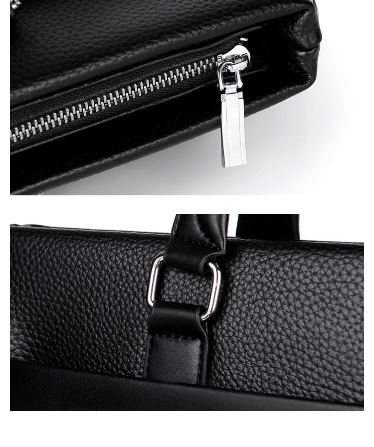 Whatna  ビジネスバッグ メンズ ショルダーバッグ 手提げバッグ ブリーフケース リクルートバッグ 厚 手puレザー大 15センチPC A4 収納可 仕事 出張 旅行 通学 通勤 就活 バッグ肩掛けバッグ プレゼント男性-9