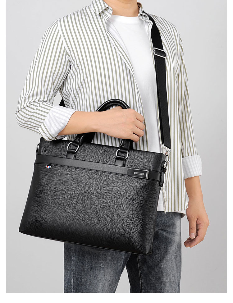 Whatna  ビジネスバッグ メンズ ショルダーバッグ 手提げバッグ ブリーフケース リクルートバッグ 厚 手puレザー大 15センチPC A4 収納可 仕事 出張 旅行 通学 通勤 就活 バッグ肩掛けバッグ プレゼント男性-13
