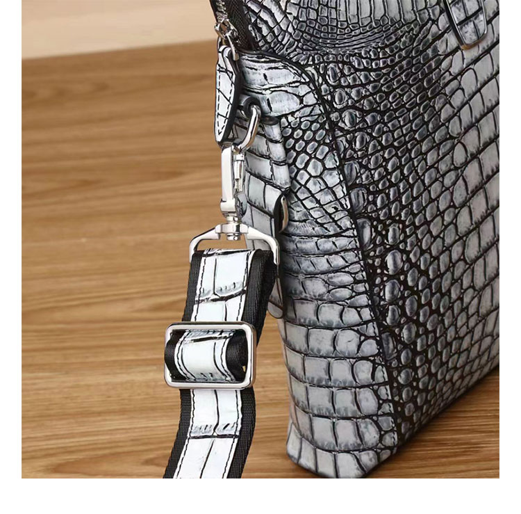 Whatnaワニ革 本革 ビジネス バッグメンズ 2way ショルダー 手提げ バッグ クロコダイル革 ブリーフケース 15.6インチPC対応 旅行 出張 通勤 通学 就活 面接 バッグ かばん 男性用 99507-7