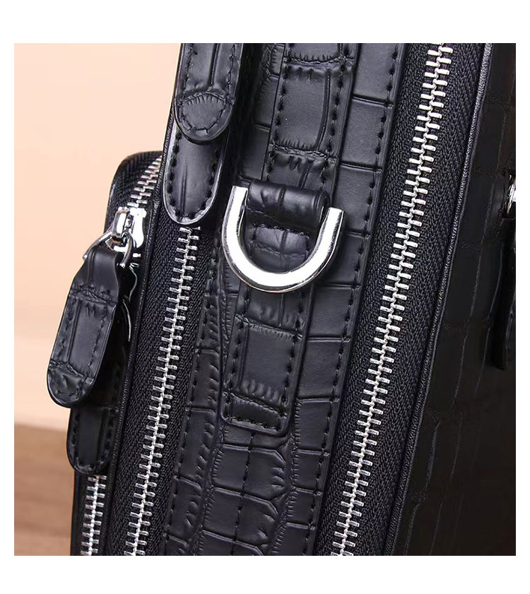 Whatna ワニ革 ワンショルダー メンズ バッグ 3way クラッチ ショルダー斜め掛け ボディバッグ 胸バッグ 肩掛けバッグ 手提げバッグ 手持げバッグ 小さい 2室仕切 クロコダイル革 鰐革 結婚式 バッグ ビジネス フォーマル 冠婚葬祭 バッグ-7