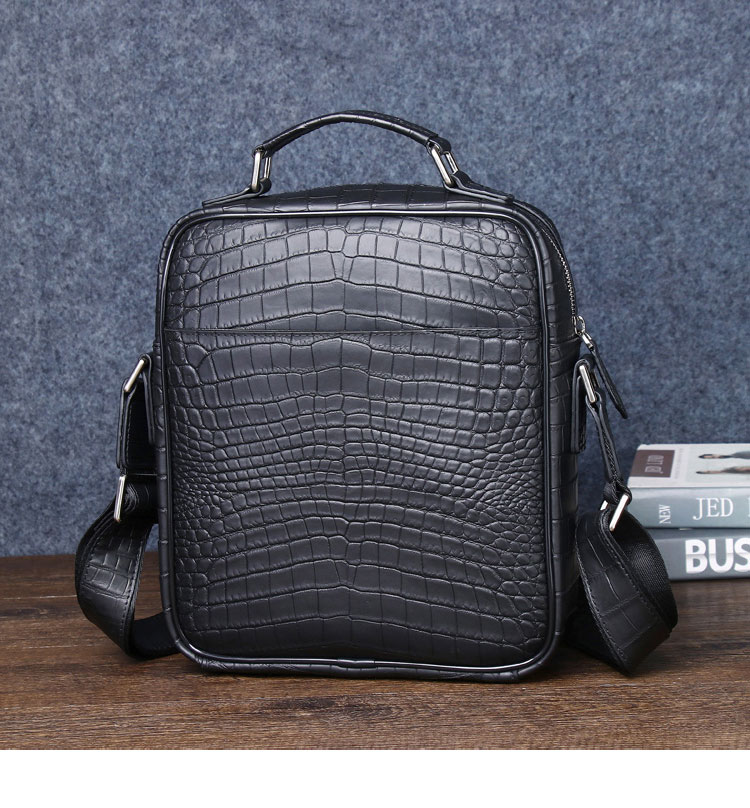Whatna ワニ革 ワンショルダー メンズ バッグ  3way クラッチ ショルダー斜め掛け ボディバッグ 胸バッグ 肩掛けバッグ 手提げバッグ 手持げバッグ 小さい 2室仕切 クロコダイル革  鰐革 結婚式 バッグ ビジネス フォーマル 冠婚葬祭 バッグ 6313-2-2