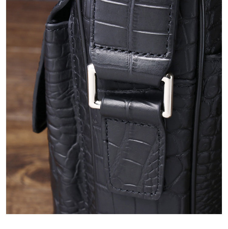 Whatna ワニ革 ワンショルダー メンズ バッグ  3way クラッチ ショルダー斜め掛け ボディバッグ 胸バッグ 肩掛けバッグ 手提げバッグ 手持げバッグ 小さい 2室仕切 クロコダイル革  鰐革 結婚式 バッグ ビジネス フォーマル 冠婚葬祭 バッグ 6313-2-9