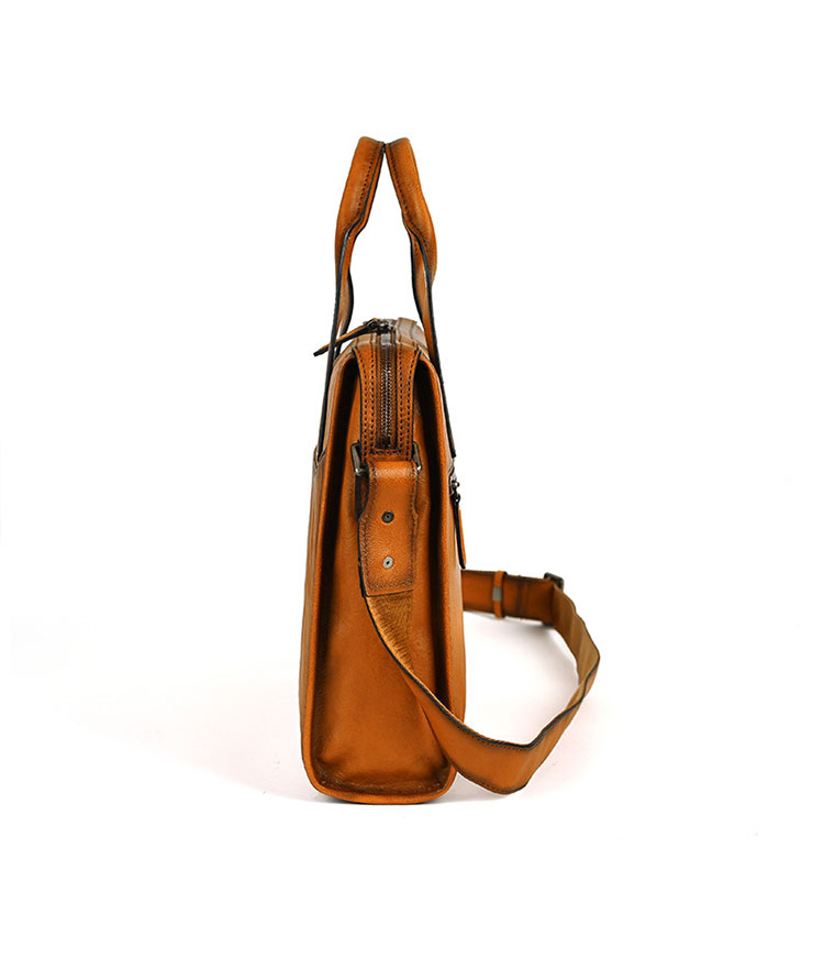 Whatna アンティーク風合い鞣し天 然 牛革 ビジネスバッグメンズ 2way ショルダー 手提げバッグ ブリーフケース 15.6インチPC対応 旅行 出張 通勤 通学 就活 面接 バッグ かばん 男性用13797-3