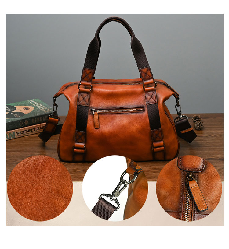 Whatna  アンティーク風合い鞣し天 然 牛革 ワンショルダーメンズ バック 3way 斜め掛け胸バッグ 手提げバッグ 手持げバッグ トートバッグセカンドバッグA4 カジュアル フォーマル ビジネス 通学 通勤 肩掛けバッグ 自転車かばん-7