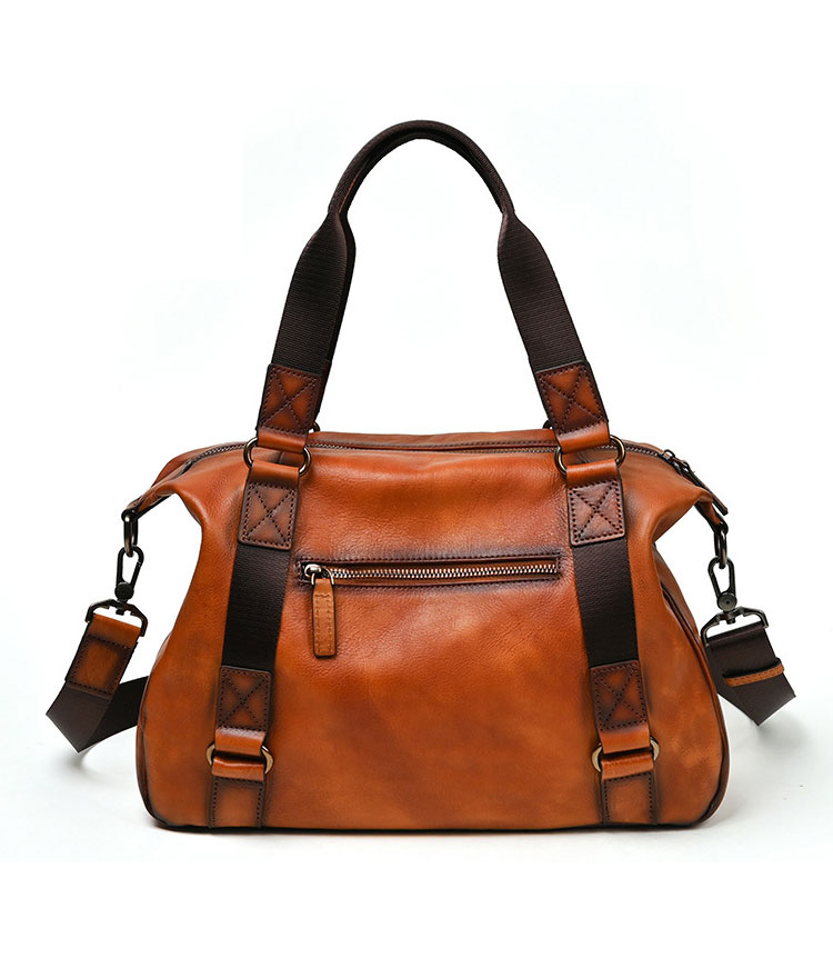 Whatna  アンティーク風合い鞣し天 然 牛革 ワンショルダーメンズ バック 3way 斜め掛け胸バッグ 手提げバッグ 手持げバッグ トートバッグセカンドバッグA4 カジュアル フォーマル ビジネス 通学 通勤 肩掛けバッグ 自転車かばん-4