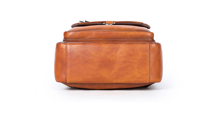 Whatna アンティーク風合い鞣し天 然 牛 革 ワンショルダーメンズ 3way 斜めがけ 肩掛け ボディバッグ 胸バッグ リュックバック 手持ちバック 手提げバック 本革 厚手 レザー A4 サイズipad 10.5収納可 ダブルファスナー 左右付け替え可能 2296-4