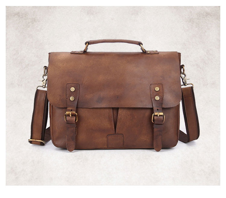 Whatna アンティーク風合い鞣し天 然 牛革 ビジネスバッグメンズ 2way ショルダー 手提げバッグ ブリーフケース15.6インチPC対応 旅行 出張 通勤 通学 就活 面接 バッグ かばん 男性用8825-1