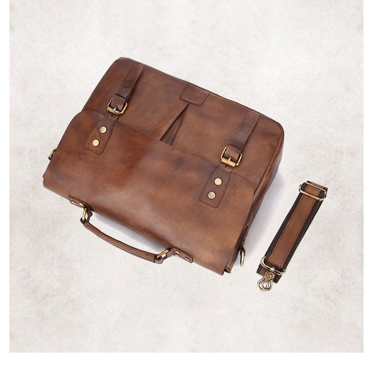 Whatna アンティーク風合い鞣し天 然 牛革 ビジネスバッグメンズ 2way ショルダー 手提げバッグ ブリーフケース15.6インチPC対応 旅行 出張 通勤 通学 就活 面接 バッグ かばん 男性用8825-5