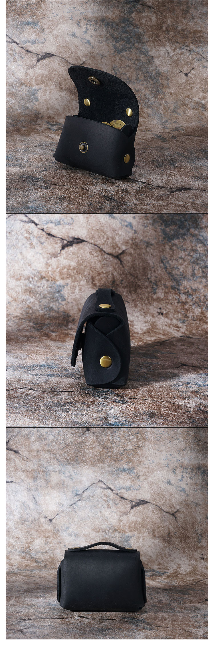 Whatna  手作り小銭入れ メンズ レディース ミニ財布 コインケース コンパクト 小物入れ 札入れ 牛 革 本 革-10